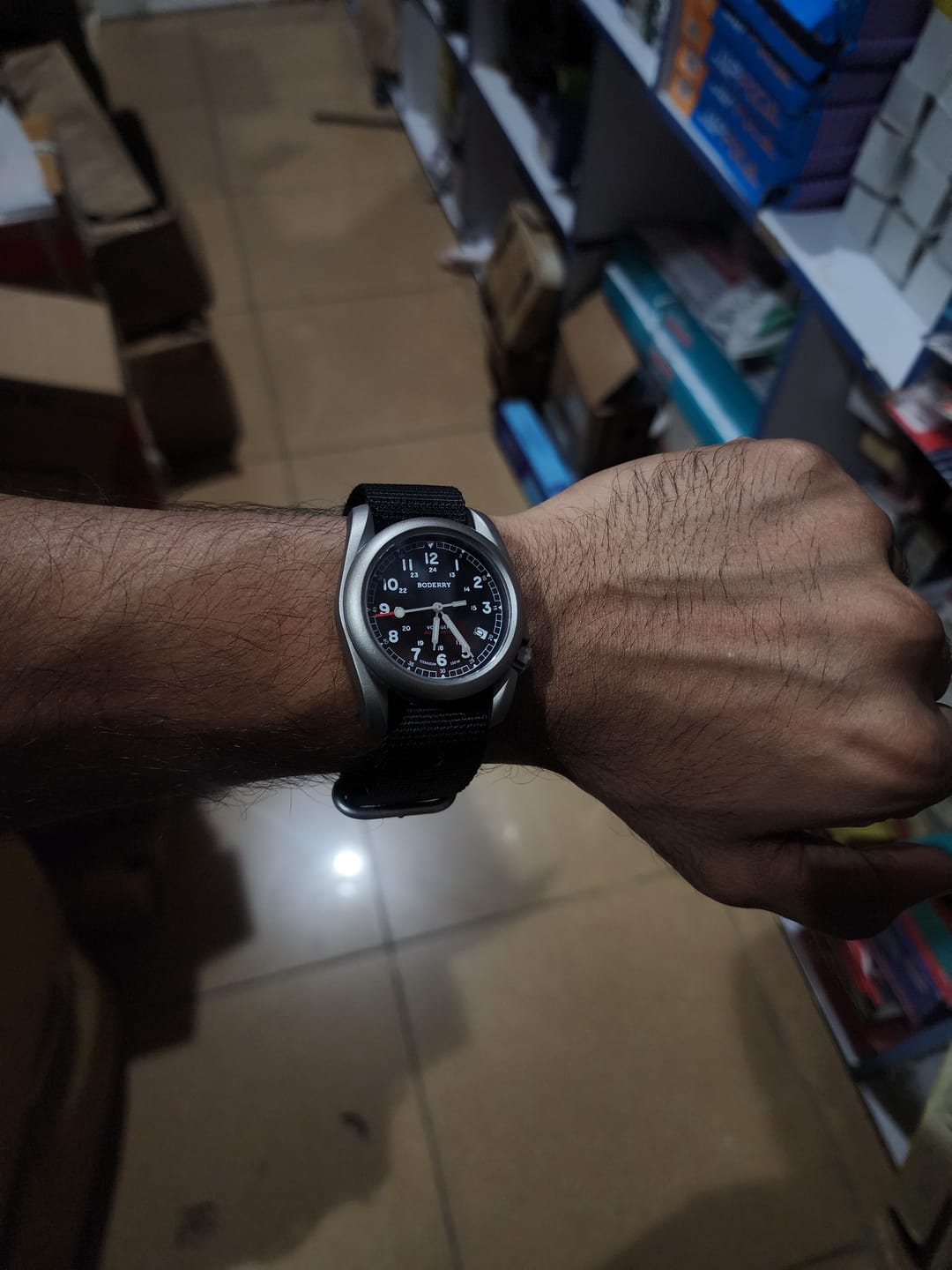 Customer photo review of VOYAGER - 100M Waterproof Titanium Automatic Field Watch | Black