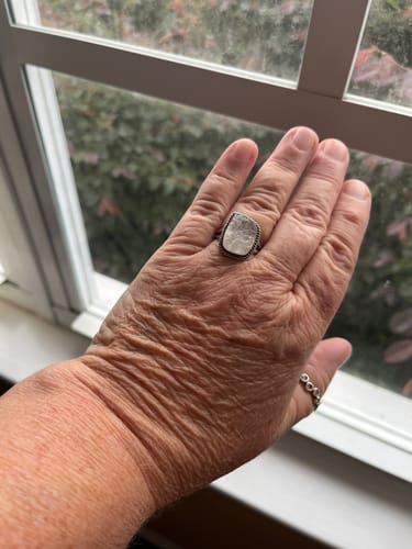Customer photo review of Sterling Silver Raw Moonstone Ring