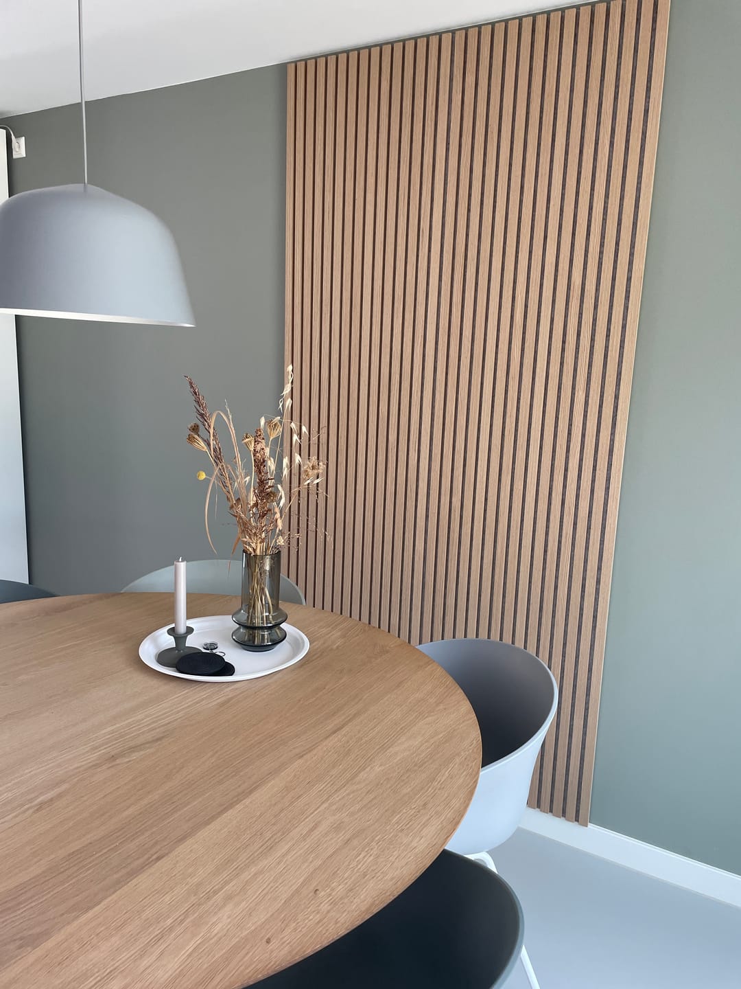 Customer photo review of AkuPanel Naturel Eiken-Hout met Grijs Vilt - 240cmx60cm
