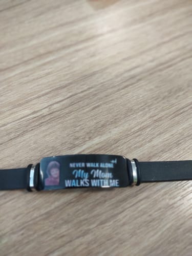 Customer photo review of Never Walk Alone My Love Walks With Me Memorial Gift-Personalized Engraved Bracelet