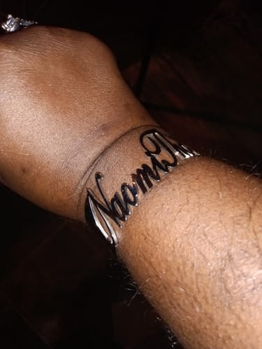 Customer photo review of Personalized Name Bangle