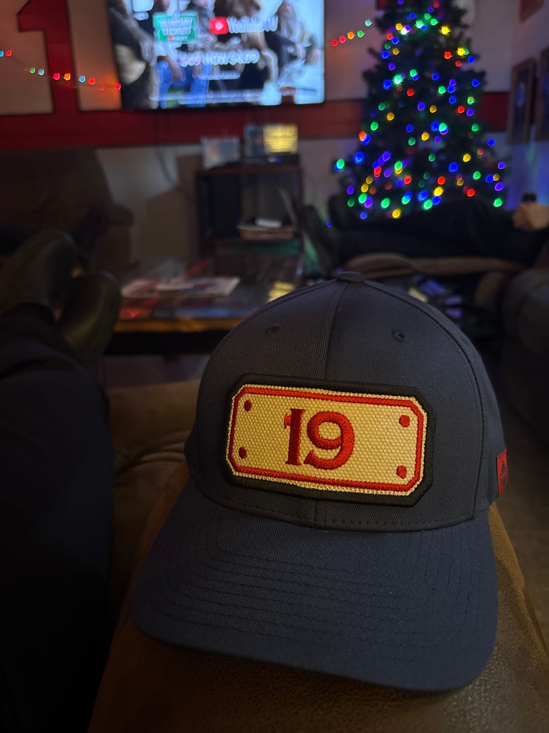Customer photo review of FLEXFIT HOSE HAT WITH CUSTOM BACK OF HAT