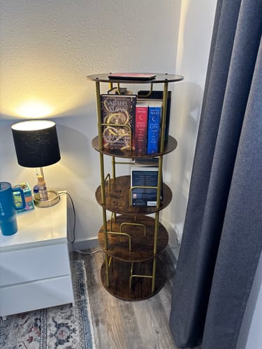 Customer photo review of Flycity 3-5 Tier Rotating Bookshelf With 360° Spinning Display