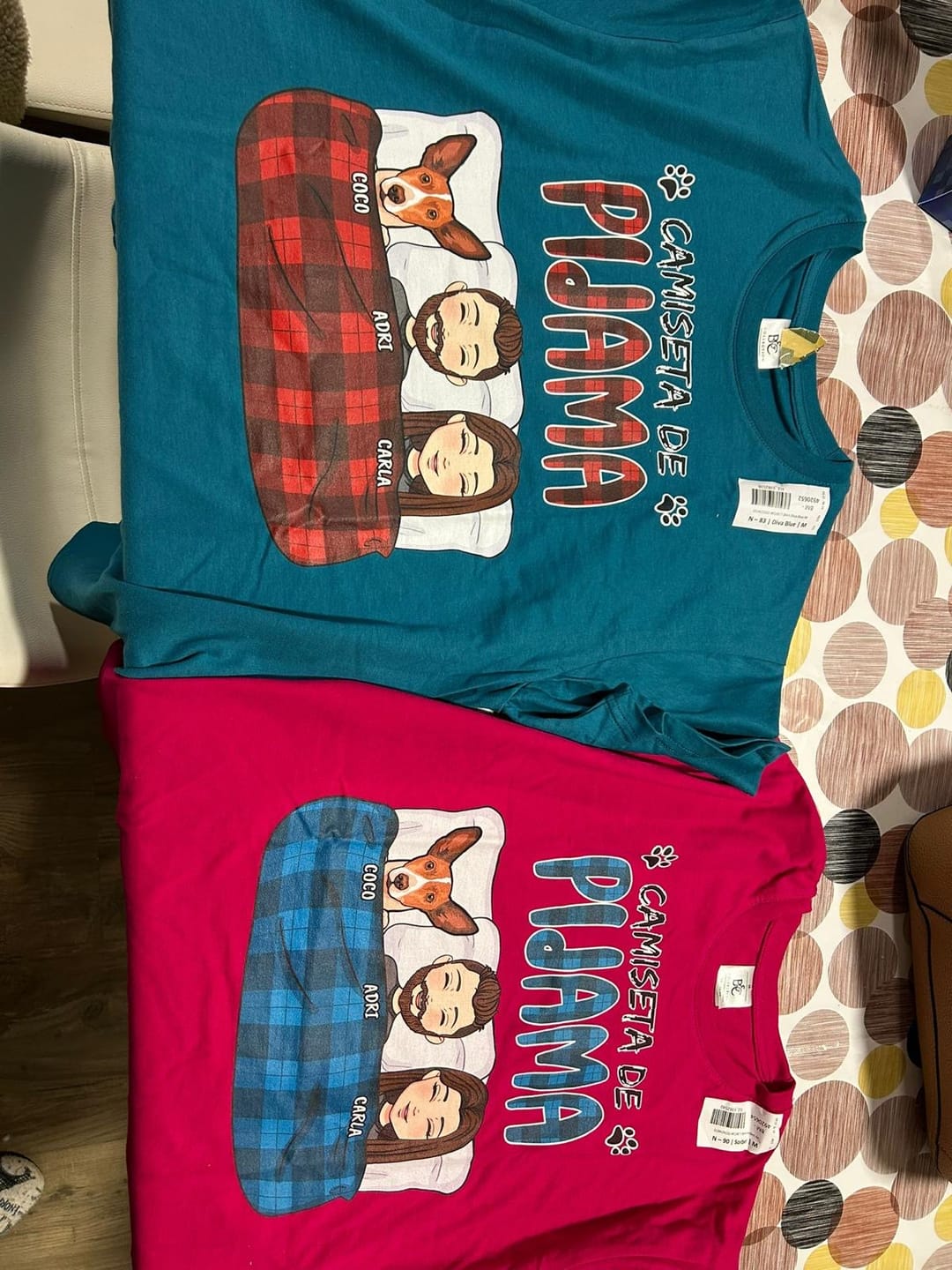 Customer photo review of Nuestra camiseta de pijama - Camiseta personalizada