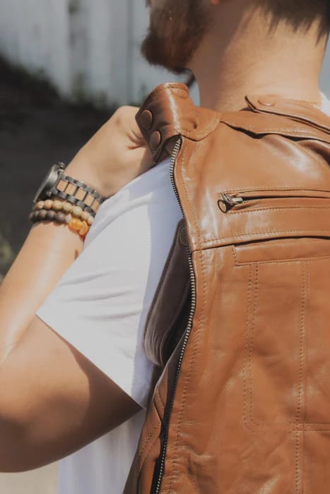 Customer photo review of The Wilkinson Brown Leather Jacket