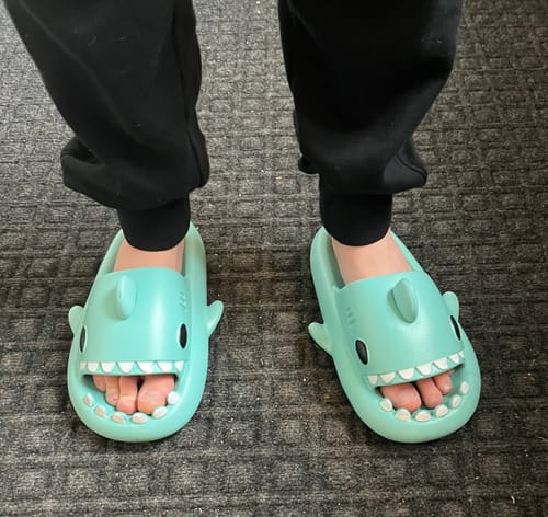 Customer photo review of Shark Slides for Men - Cloud Slides