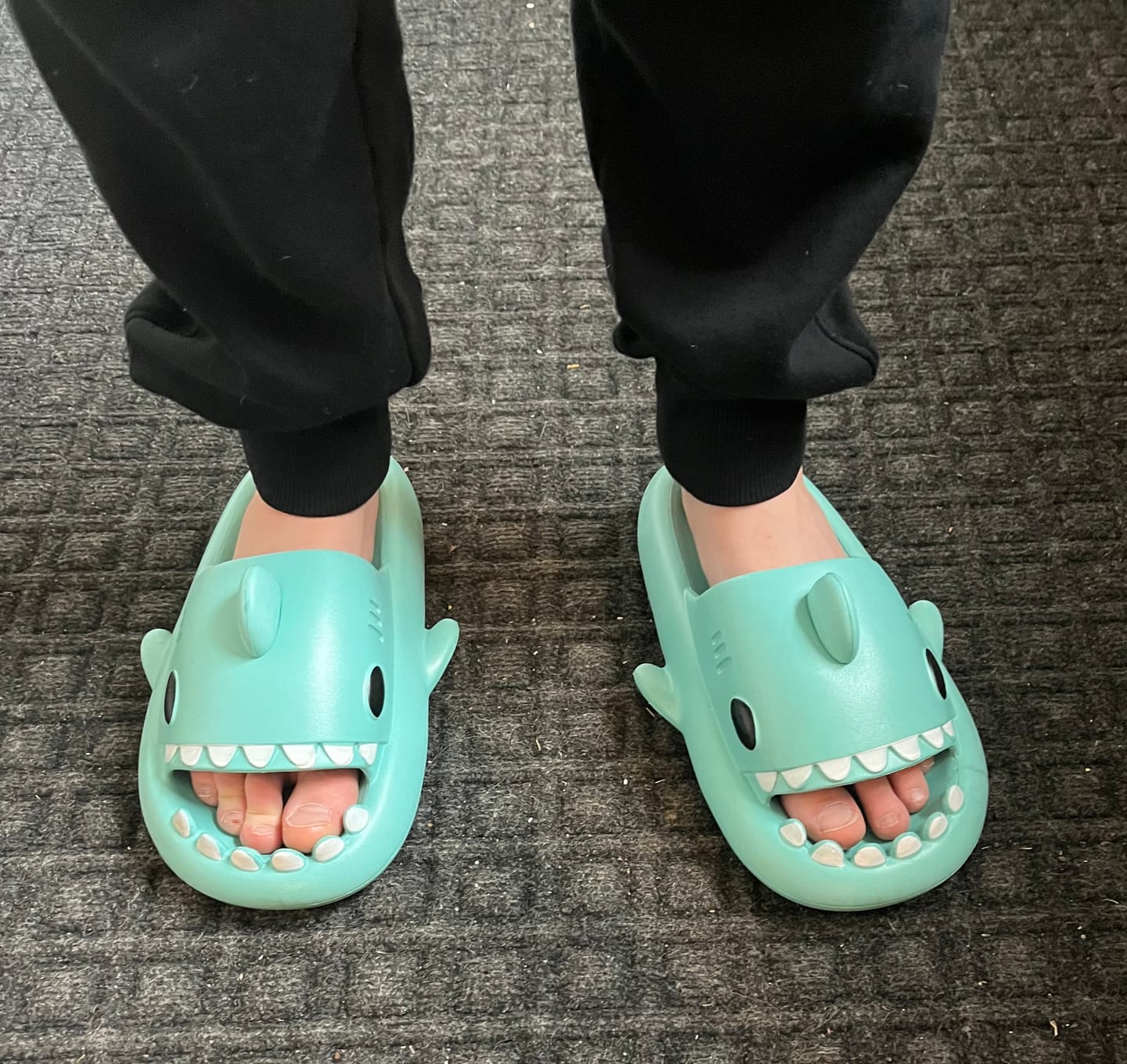 Customer photo review of Shark Slides for Men - Cloud Slides