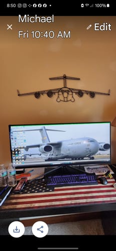 Customer photo review of C-17 Globemaster III Metal Aircraft Wall Art - NCP0038