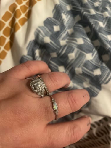 Customer photo review of The Purest Love Matching Oval Cut Opal Ring