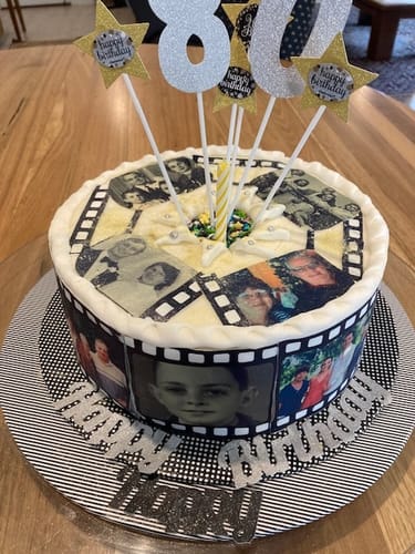 Customer photo review of Film Reel - Custom Edible Icing Image