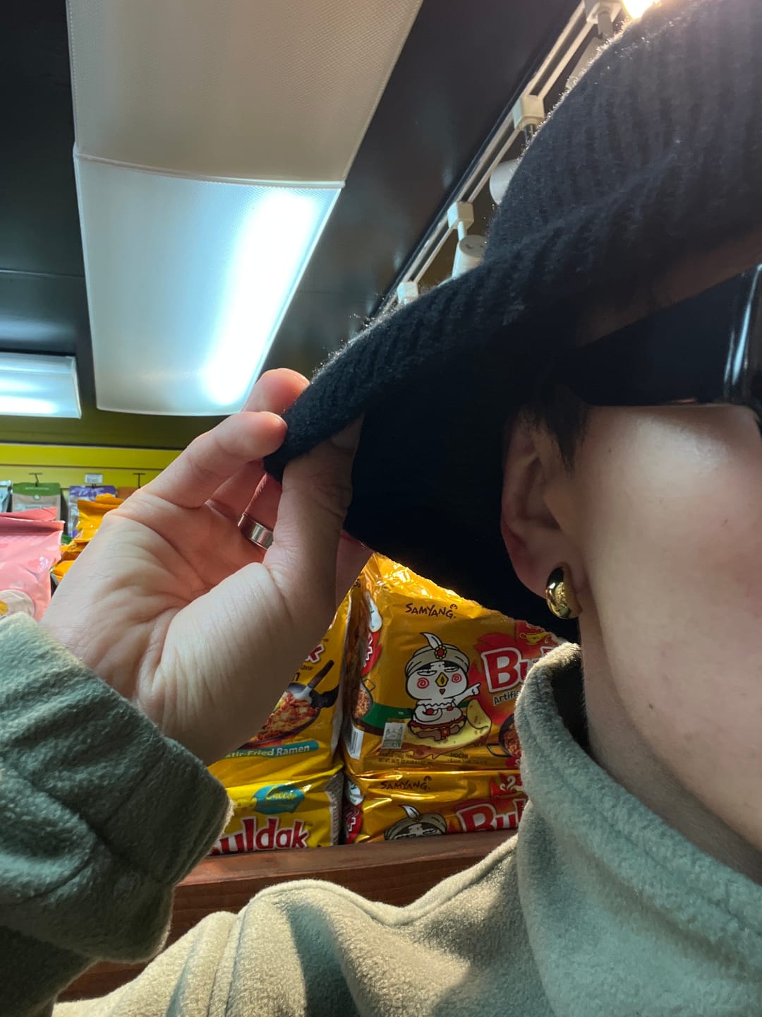Customer photo review of Dome Drop Earrings