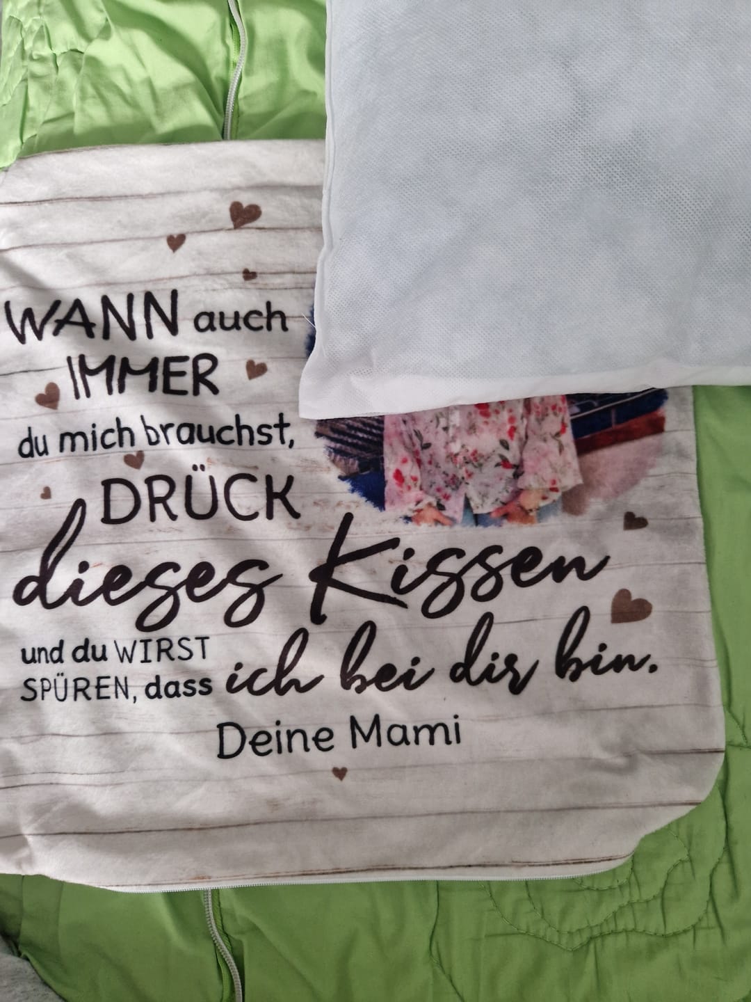 Customer photo review of Wann auch immer - Personalisiertes Kissen