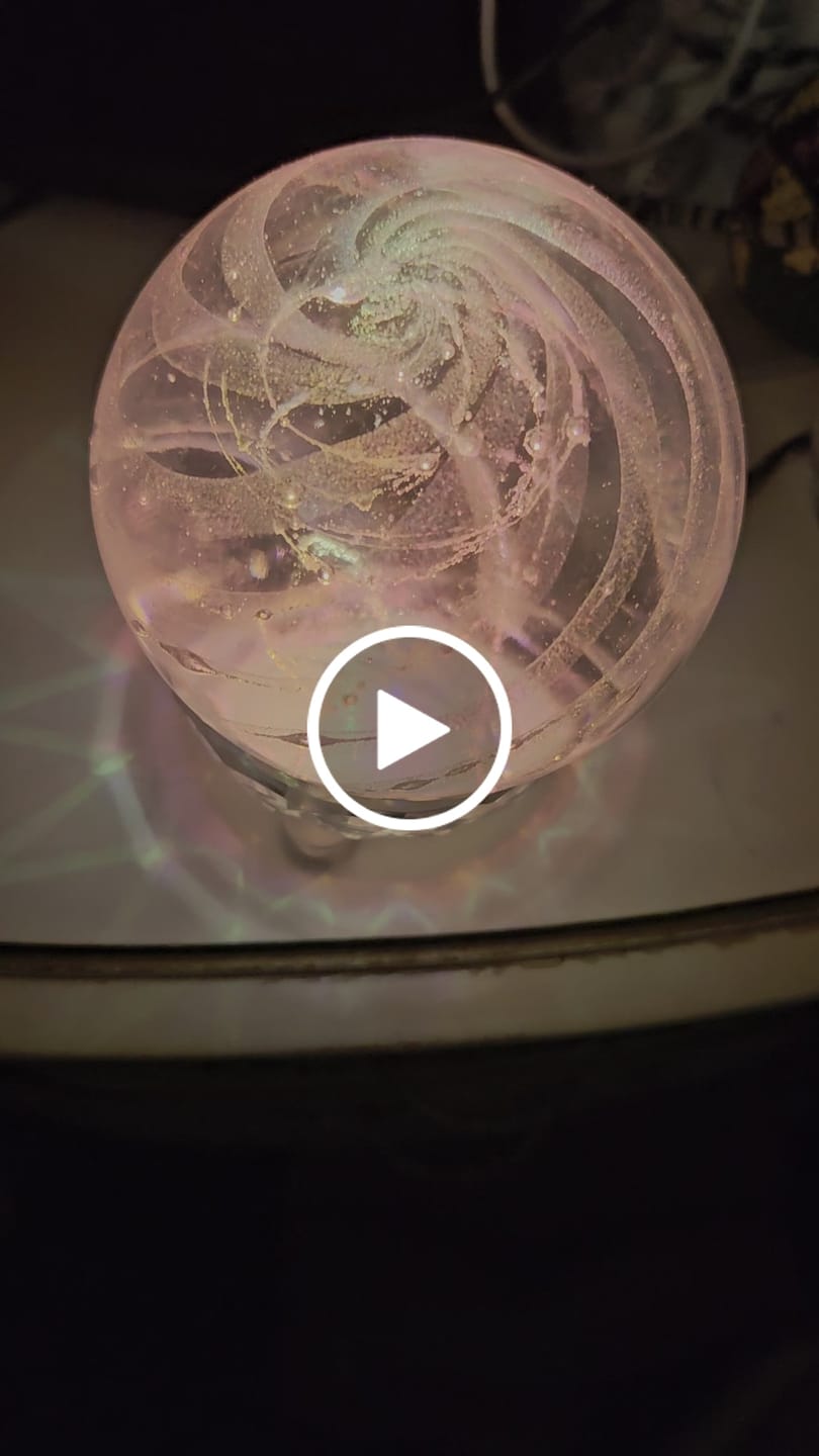 Customer video review of Illuminated Dichroic Rainbow Orb with Cremains
