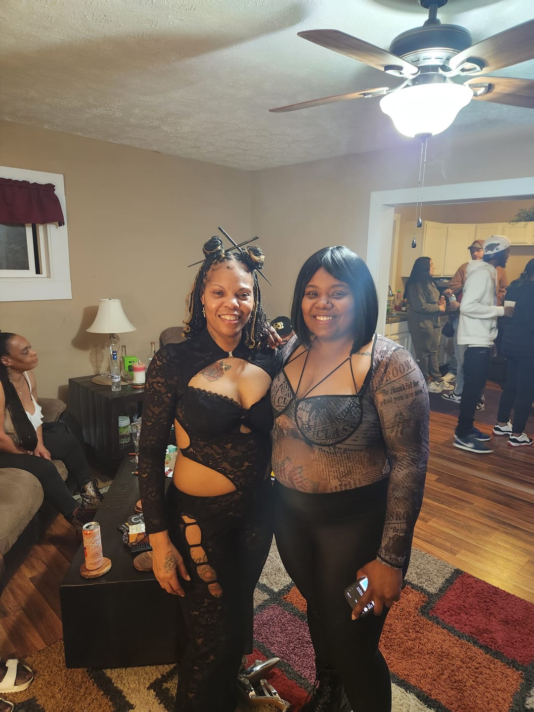 Customer photo review of Alyson Lace Side Cut Out Jumpsuit