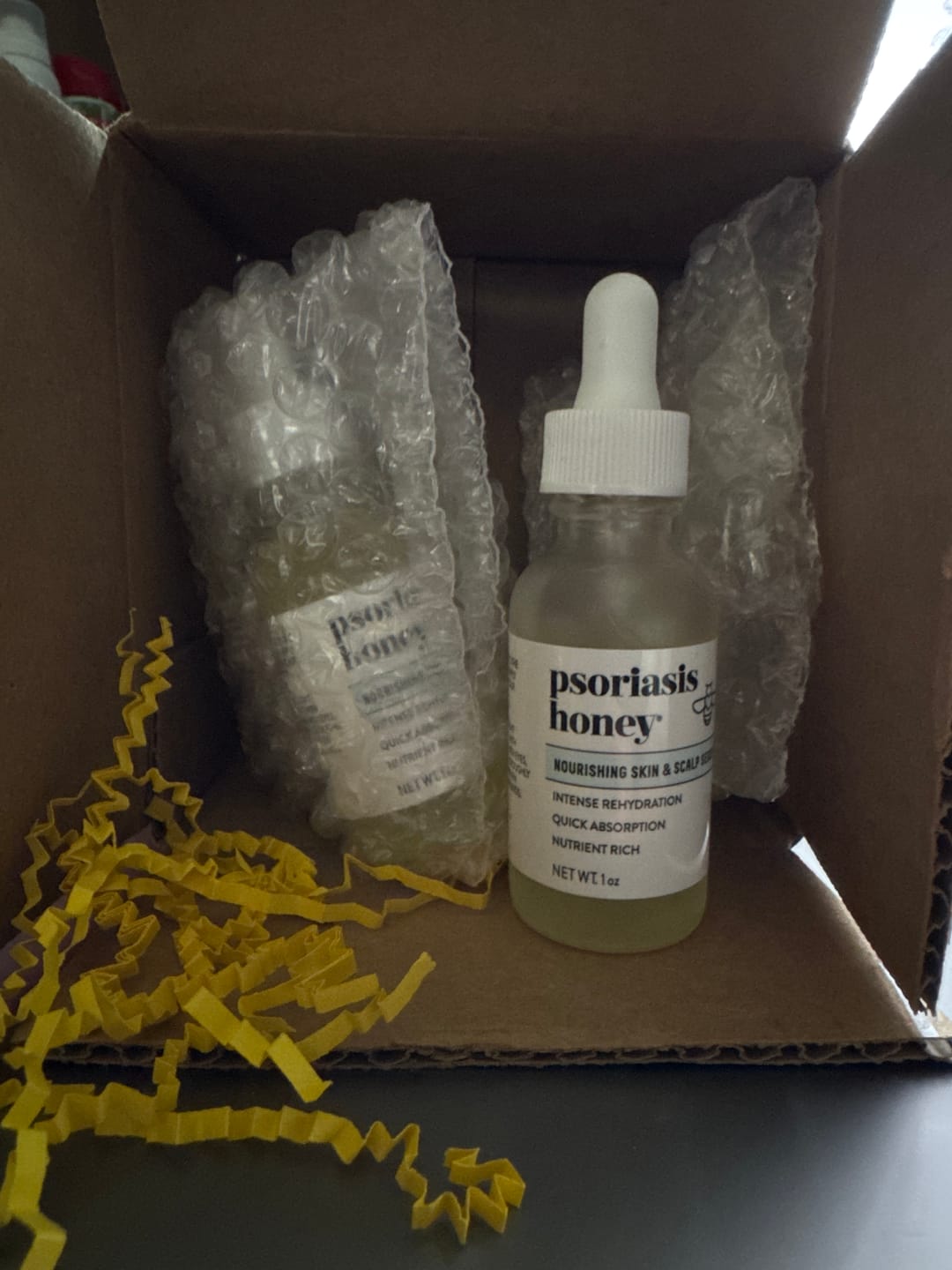 Customer photo review of Psoriasis Honey Nourishing Scalp and Skin Serum