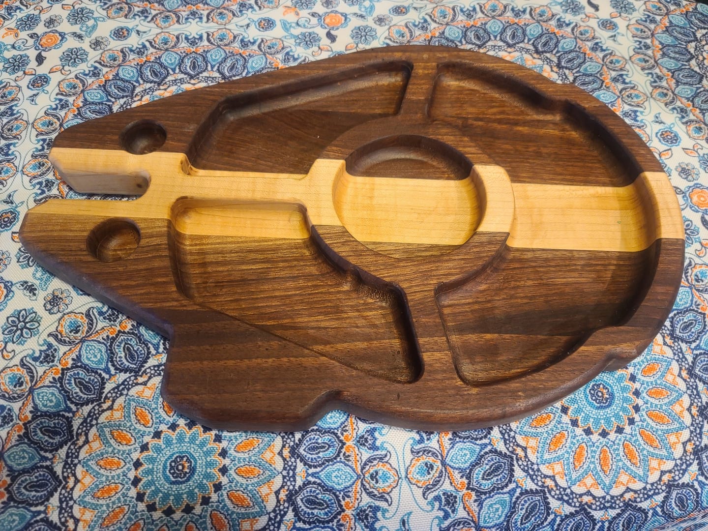 Customer photo review of 14.0x9.8" Falcon Spaceship Tray 22 Acrylic Router Template