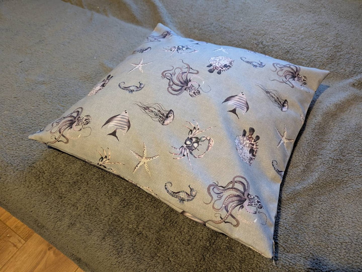 Customer photo review of Ocean Life Digital Print Cotton Canvas Fabric