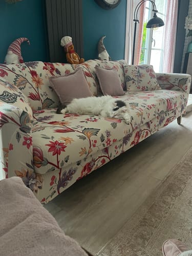 Customer photo review of Red Flower - Housses Extensibles de Fauteuil et Canapé