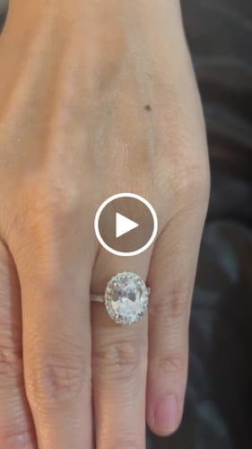 Customer video review of Halo Oval Cut CZ Ring in Sterling Silver
