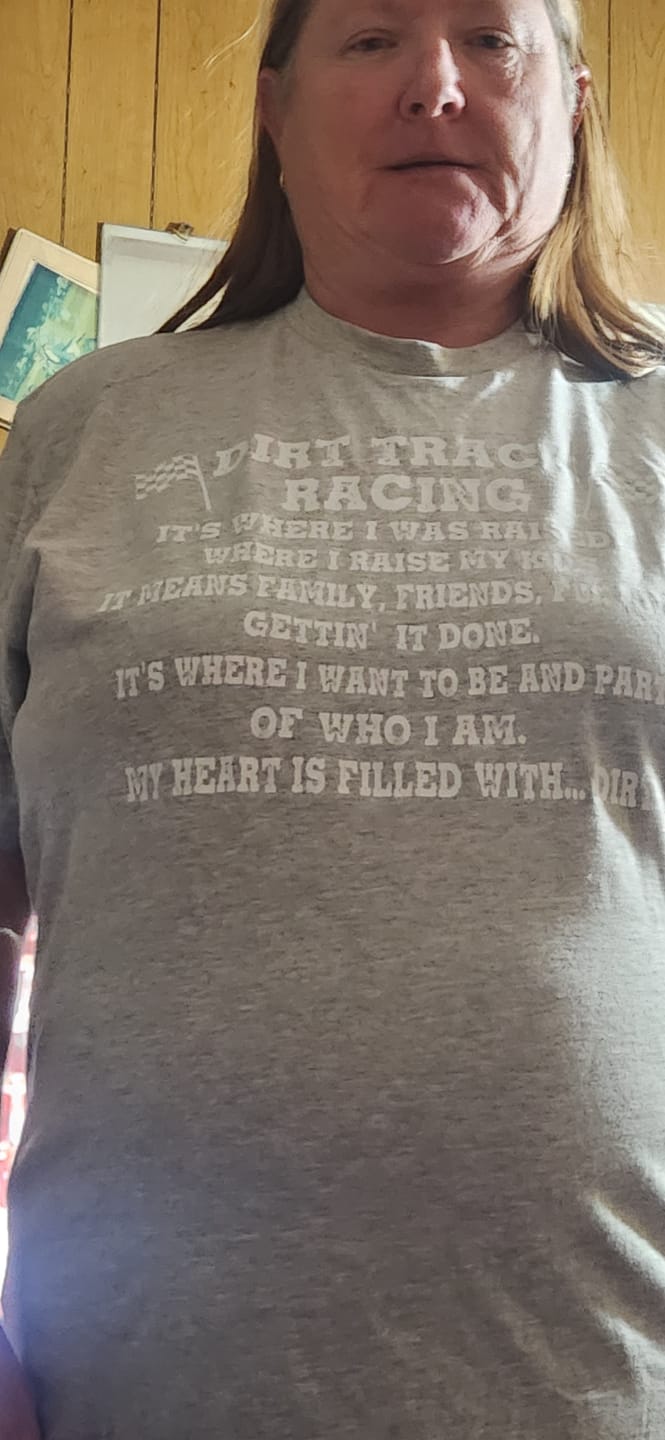 Customer photo review of Dirt Track Racing It's Where I Was Raised Premium Short Sleeve T-Shirt