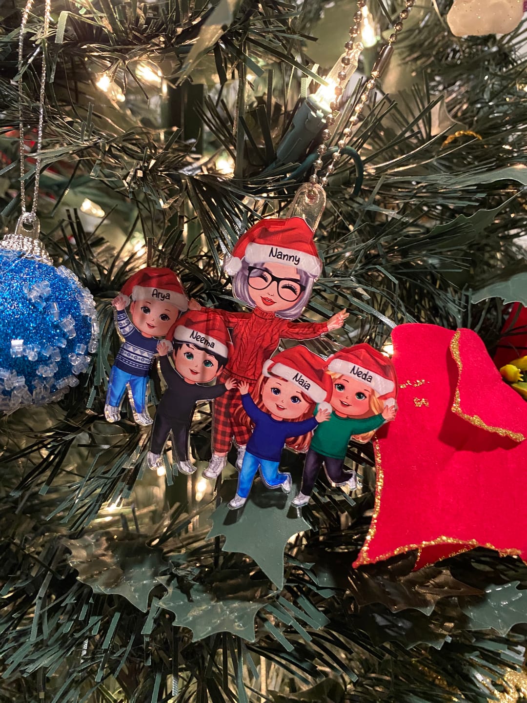 Customer photo review of Happy Christmas Doll Grandma Grandkids Gift For Granddaughter Grandson Personalized Acrylic Ornament
