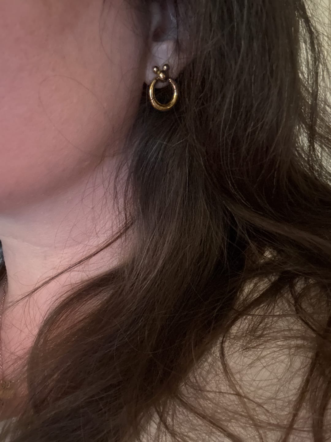 Customer photo review of Mini Leader of the Club Earrings