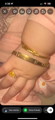 Customer photo review of Personalized Baby Name and Birthstone Bracelet