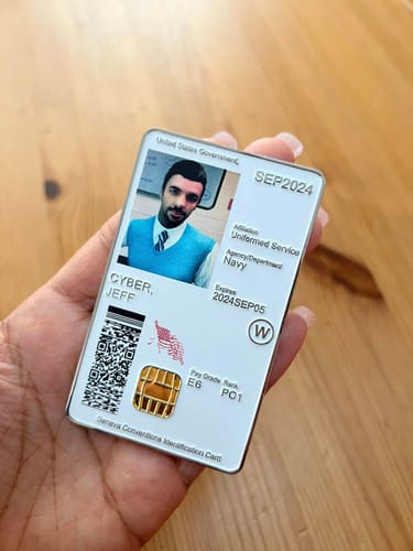 Customer photo review of Personalized CAC Card Army Veteran Air Force Veteran Navy Marine USCG Any Branches Challenge Coin