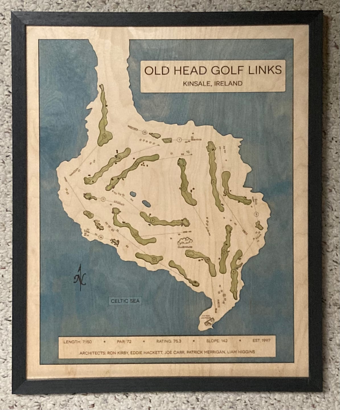 Customer photo review of Custom 3D Wood Golf Course Map