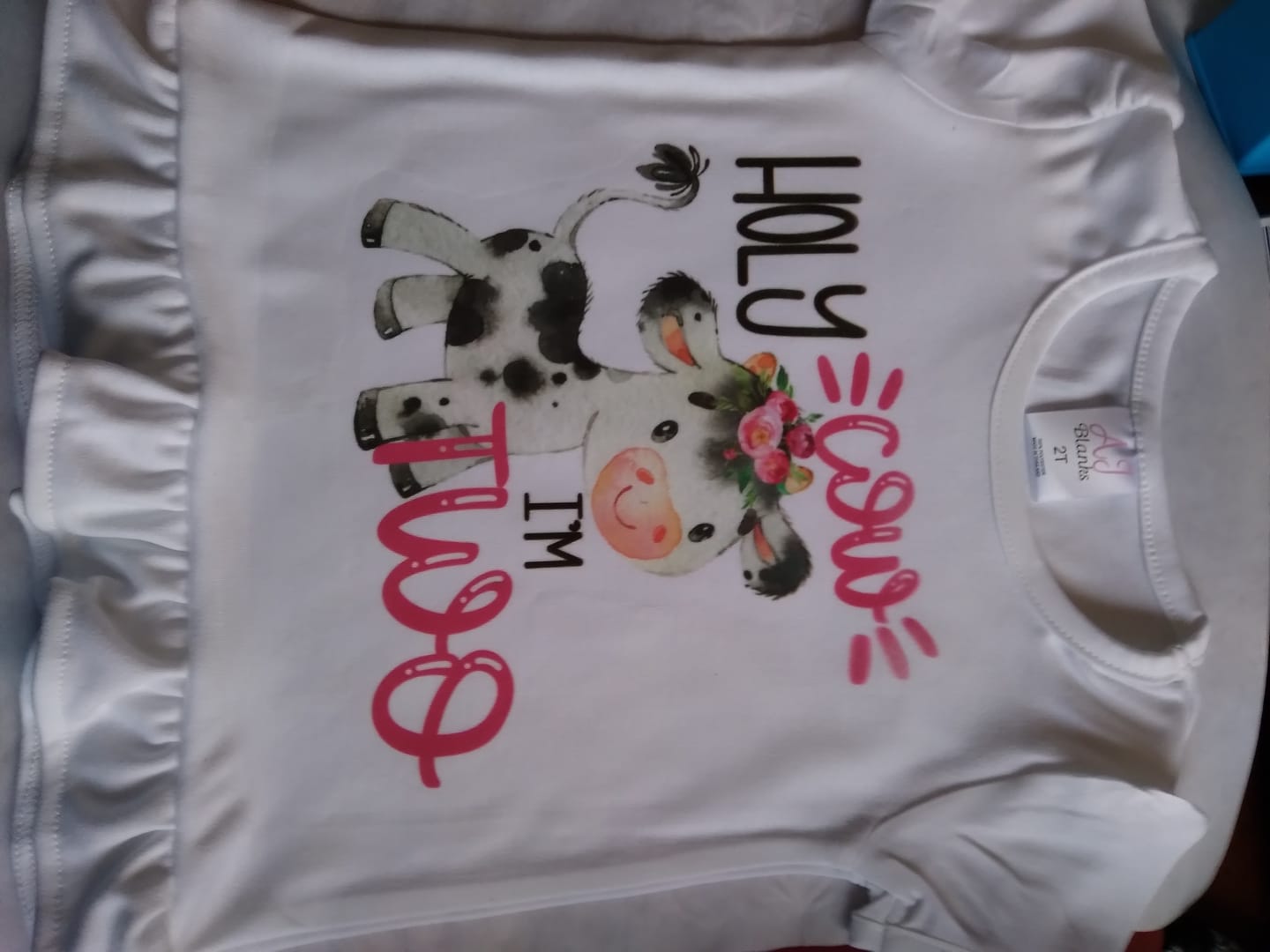 Customer photo review of Girl's SUBLIMATION RUFFLE Short Sleeve Shirt