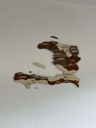Customer photo review of Map of Haiti - Wood Wall Art Decor 3D and Multiyered
