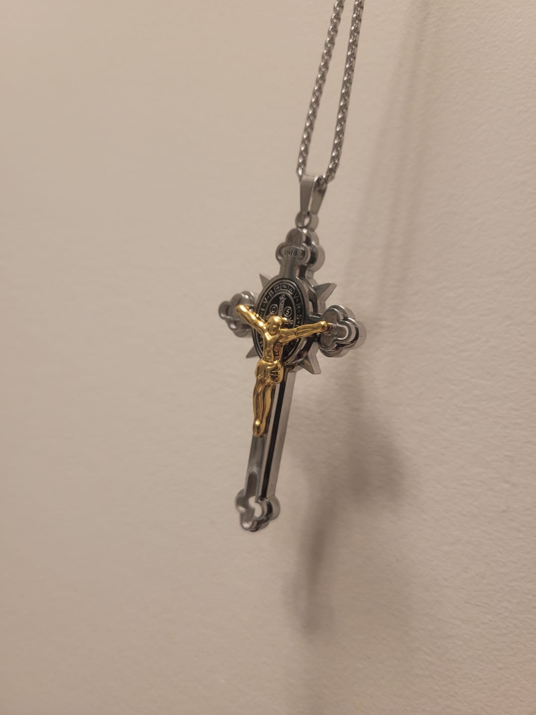 Customer photo review of FREE Today: St. Benedict Symbol Crucifix Exorcism Necklace