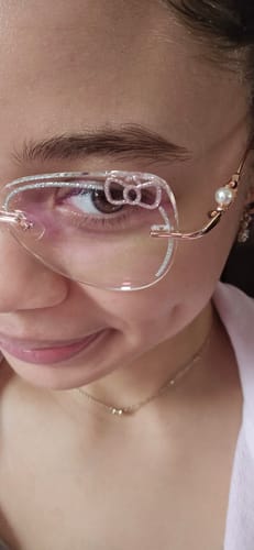 Customer photo review of Kitty Eyeglasses