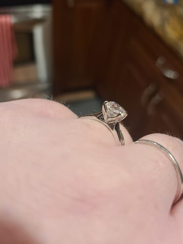 Customer photo review of Doveggs solitaire engagement ring semi-mount only(Exclusively to DovEggs Stones)