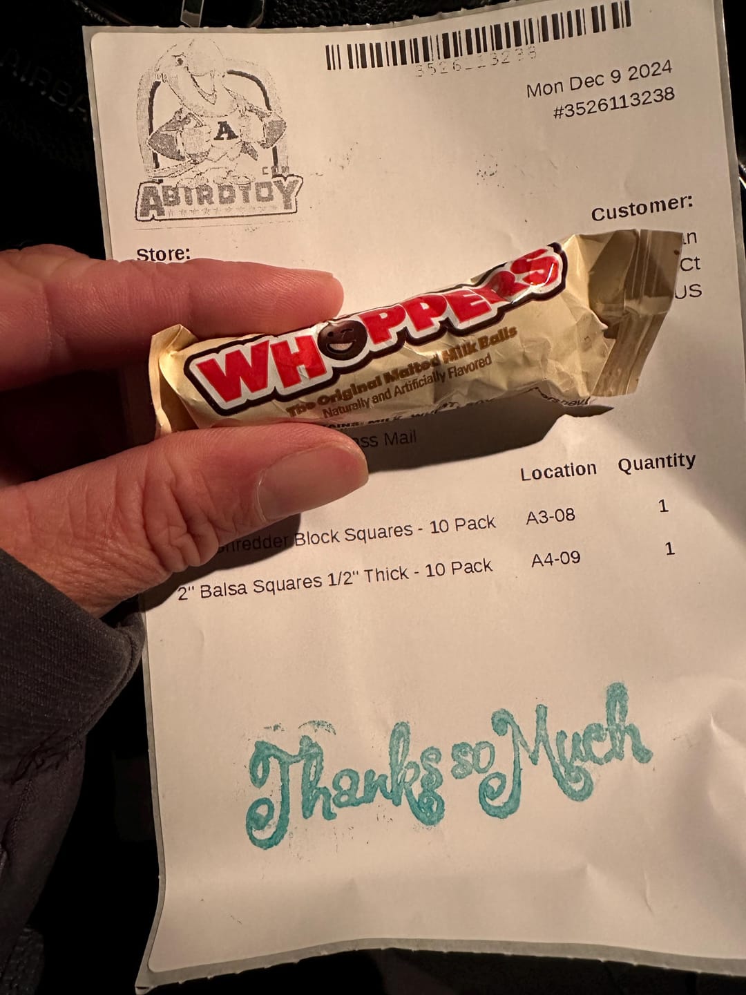 Customer photo review of 2" Natural Balsa Squares 1/2" Thick - 10 Pack