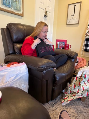 Customer photo review of Mom Custom Embroidered Photo Hoodie