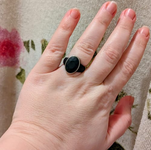Customer photo review of Oversized Oval Collection - Silicone Rings with Metal Frame