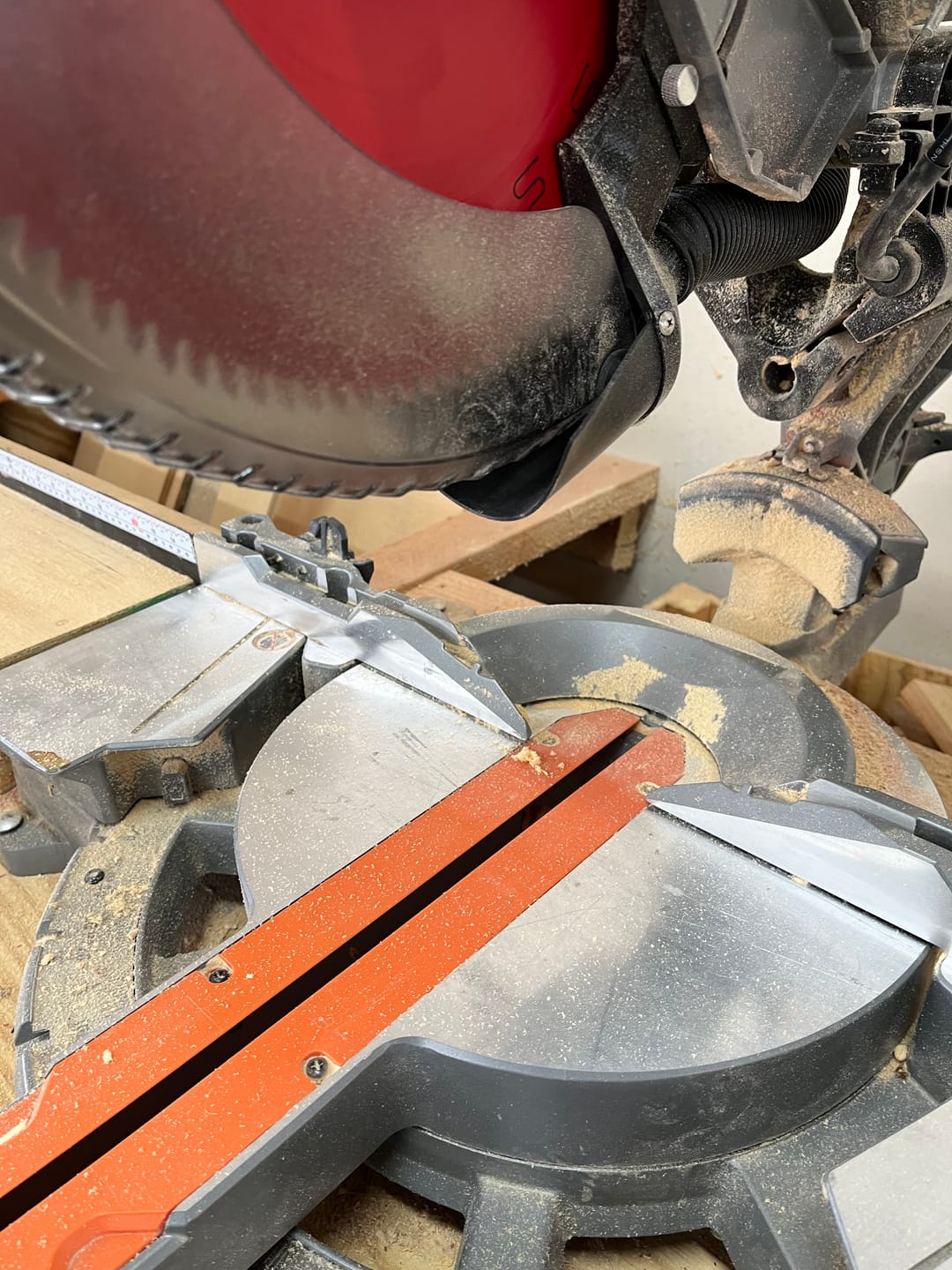 Customer photo review of Ridgid 12" Sliding Miter Saw Dust Collection Chute (R4222)