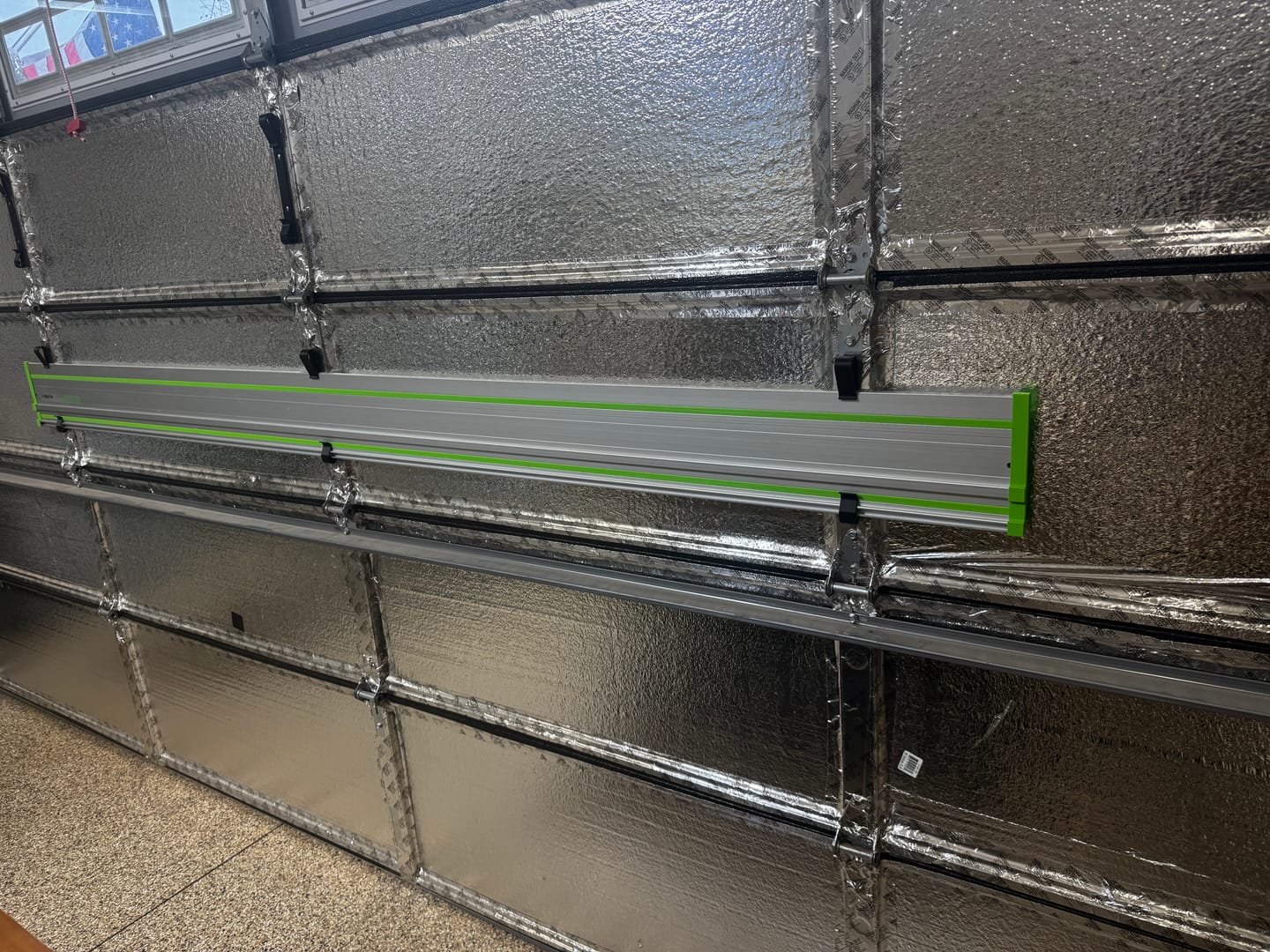 Customer photo review of Garage Door/Wall Mount Brackets for Track Saw Guide Rails
