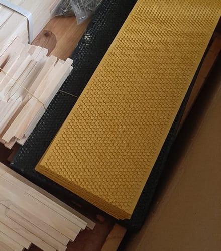 Customer photo review of BeeCastle Logo Free 10 Frame 3 Layer Beehive:Complete Cedar Wood Bee Hive with Beeswax Coated Plastic Foundation and Wooden Frames. Unassembled Hive Includes 2 Deep Boxes and 1 Medium Box for an Organic Beekeeping Journey