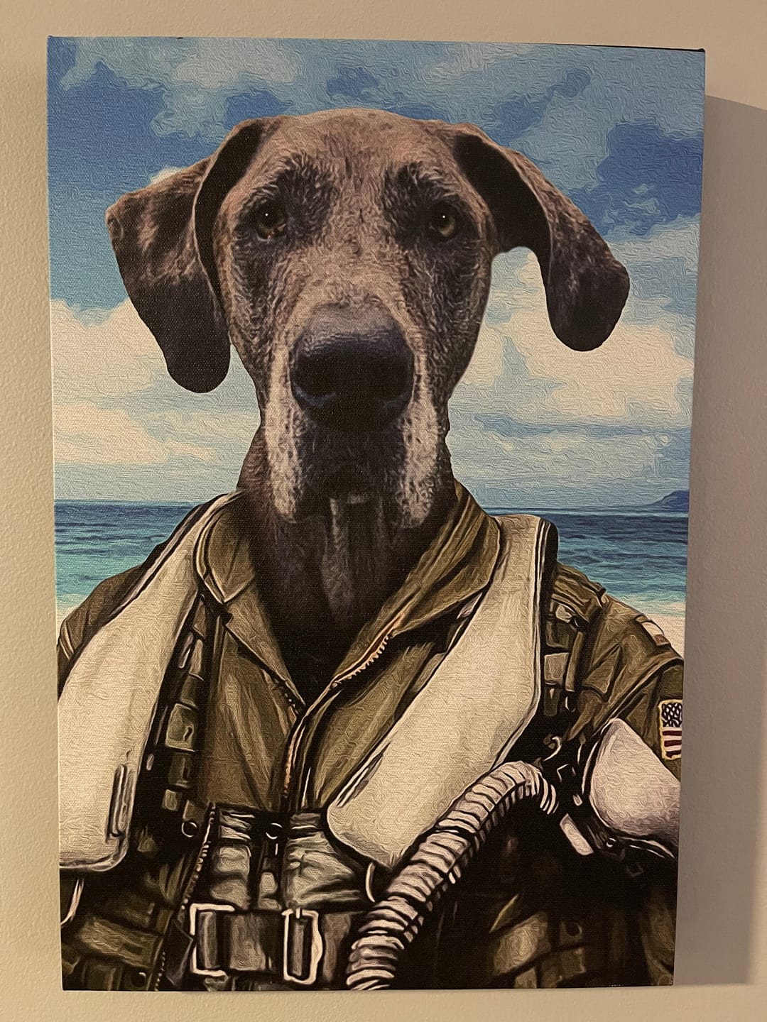 Customer photo review of The Pilot Custom Pet Portrait