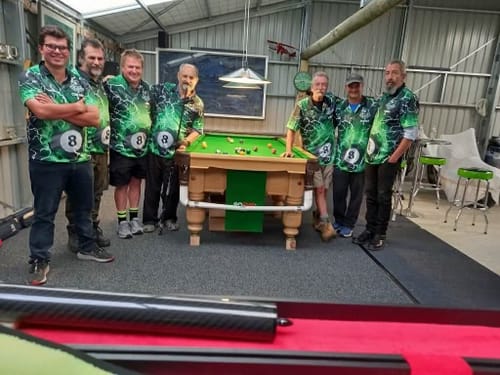 Customer photo review of Maxcorners Billiards 8 Ball Fire Colorful Rays Of Light Premium Personalized Name, Team Name Unisex Shirt ( 6 Colors )