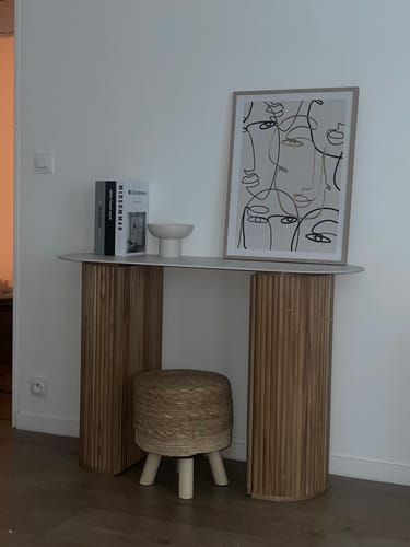 Customer photo review of PIREUS - Console en bois et plateau effet marbre