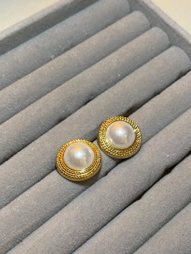 Customer photo review of Gilded Pearl Dreams Earrings