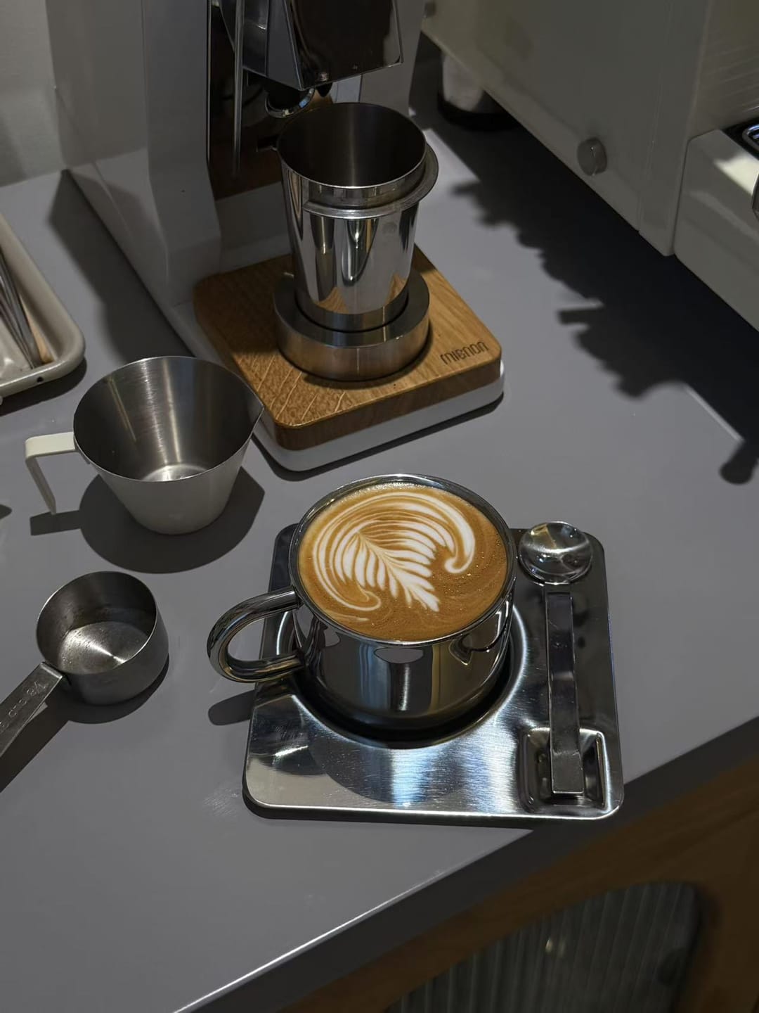 Customer photo review of Venice Mirror Cup with a Saucer & Spoon
