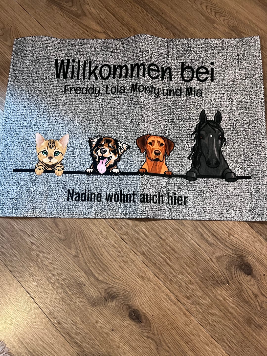 Customer photo review of Alle meine Fellnasen - Individuelle Fußmatte