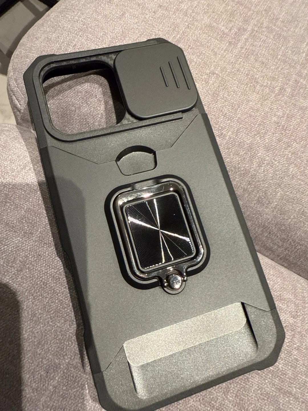Customer photo review of LuxuryKase LK177 Camera Slide Protection Card Holder Heavy Protective Ring Magnetic Kickstand Armor Case Cover For iPhone 13 14 15 Plus Pro Max