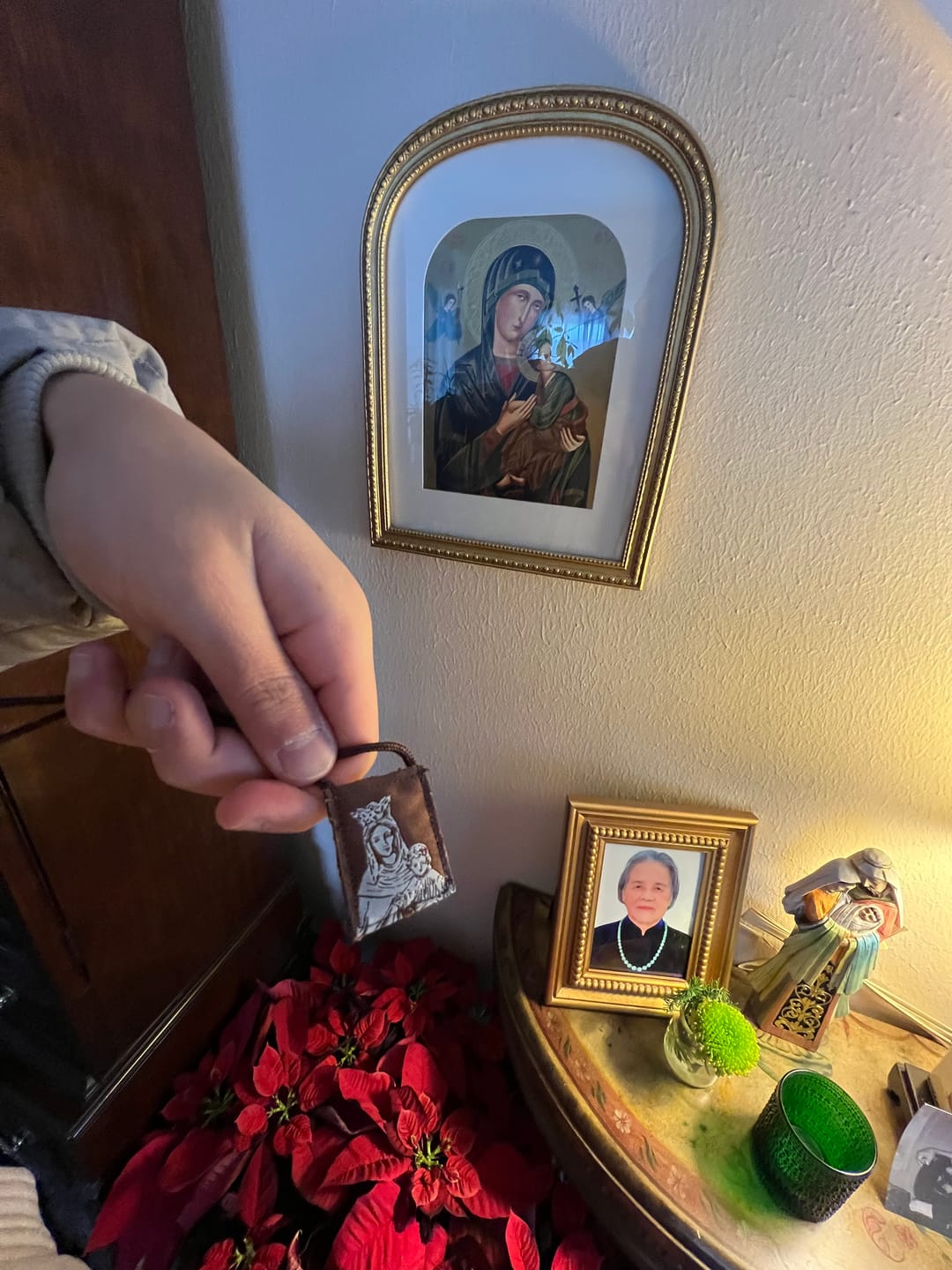Customer photo review of OLMC Crown of Stars | Our Lady of Mt. Carmel Premium Brown Scapular