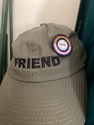 Customer photo review of You Are Safe With Me Pin