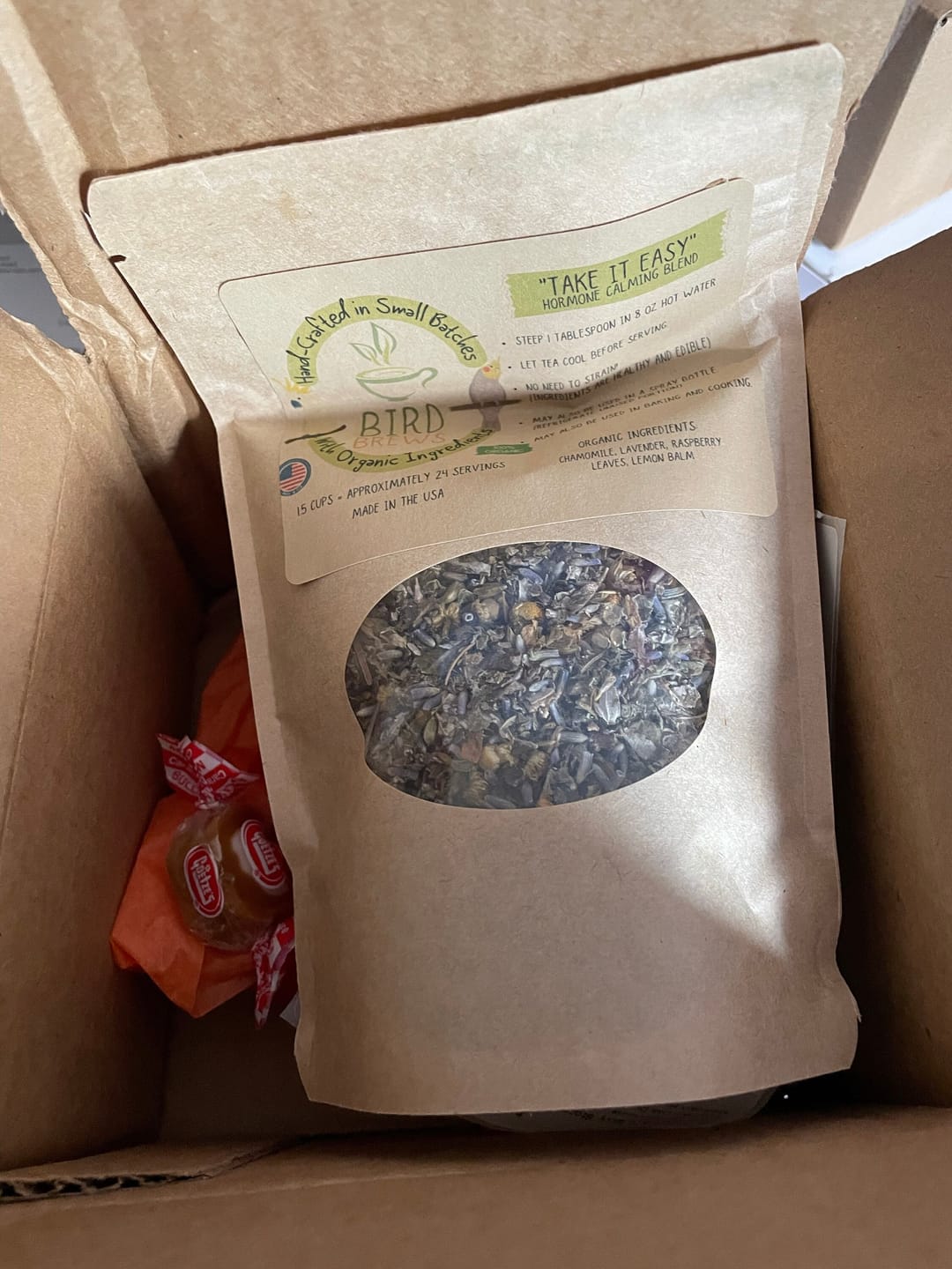 Customer photo review of Bird Brews - Avian Tea Blends - 3 Flavors to Choose From